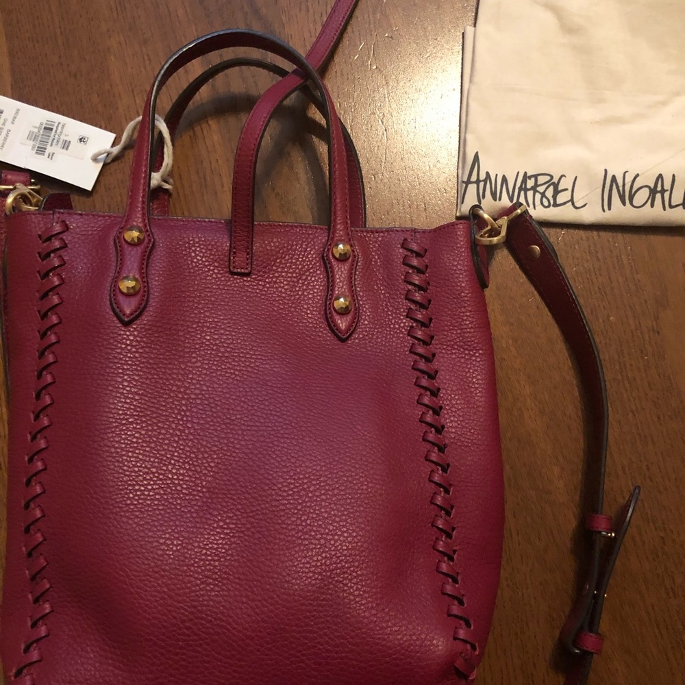 NWT! Annabel Ingall Elle zip tote barberry /gold